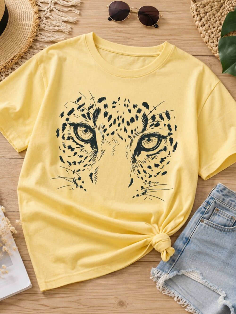 Leopard Face T-Shirt 🐆✨ | Oversized Jungle Graphic Tee | Wild Animal Aesthetic